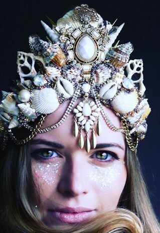 THE HANDMADE GOLDEN LACE FESTIVAL MERMAID CROWN