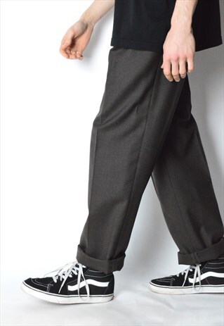 VINTAGE 90S BROWN WOOL BLEND PANTS