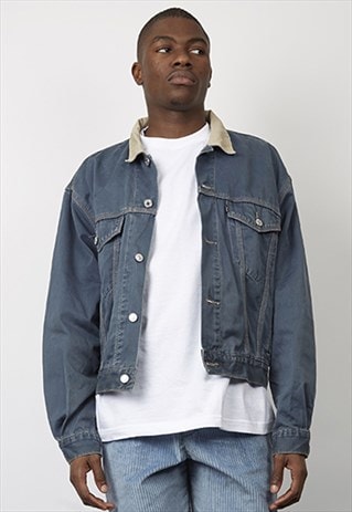 VINTAGE 80'S LEVI'S CONTRAST COLLAR POWDER BLUE JACKET