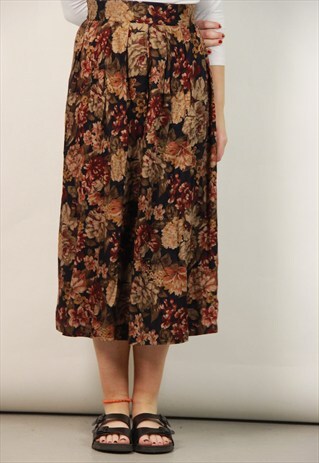 VINTAGE PATTERNED MIDI SKIRT