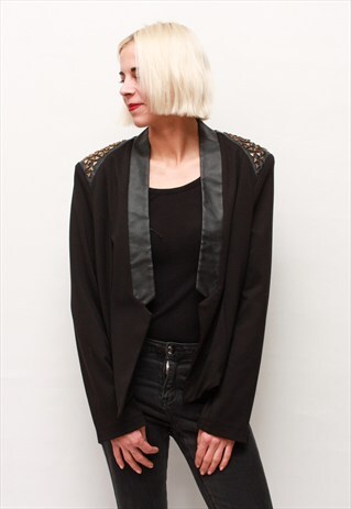 VINTAGE 90' ROCK N' ROLL BLACK JACKET WITH CHAINS