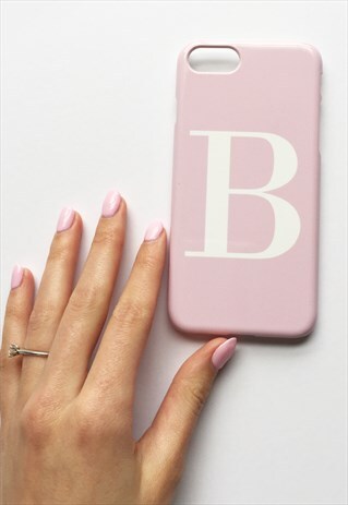 SOFT PINK AND WHITE ALPHABET PHONE CASE
