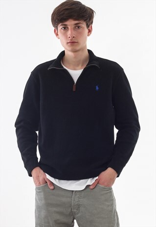 VINTAGE POLO RALPH LAUREN PULLOVER SWEATER BLACK