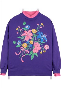 Vintage 90's Quips Sweatshirt Flowers Crewneck