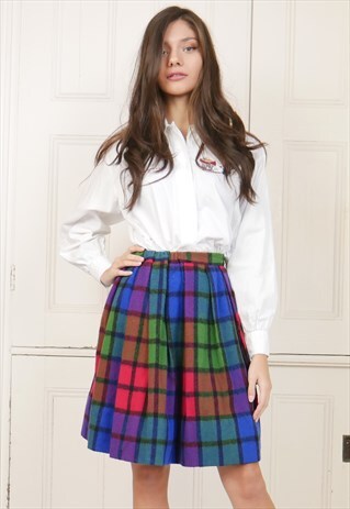 VINTAGE TARTAN FLARED SKIRT
