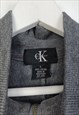 VINTAGE CALVIN KLEIN JUMPER QUARTER ZIP FIT IN GREY L