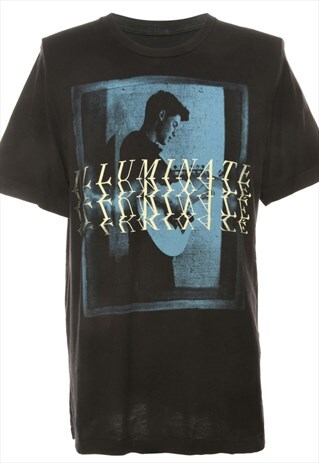 Vintage Black Printed T-shirt - M