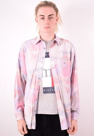 MENS VINTAGE SHIRT SMALL PURPLE 90S