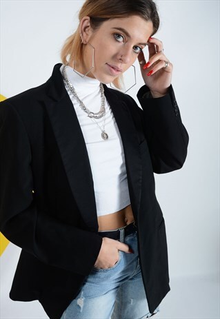 VINTAGE OVERSIZED BLAZER IN BLACK