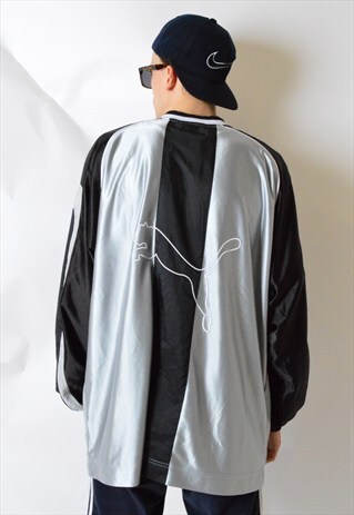 VINTAGE 90S COLOUR BLOCK PUMA LONG SLEEVE SPORTS SHIRT