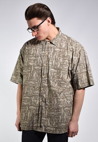 VINTAGE 1990S TIMBERLAND ALLOVER PRINT SHIRT