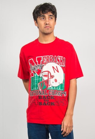 VINTAGE T-SHIRT NEBRASKA NATIONAL CHAMPIONS USA COLLEGE