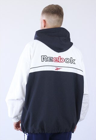 VINTAGE MENS REEBOK BIG LOGO HOODED JACKET