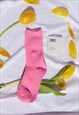 BUBBLEGUM PINK COLOUR BLOCK SOCKS