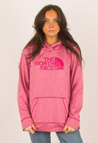 VINTAGE PINK NORTH FACE HOODIE PULLOVER XL