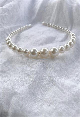 WHITE PEARL STATEMENT HEADBAND