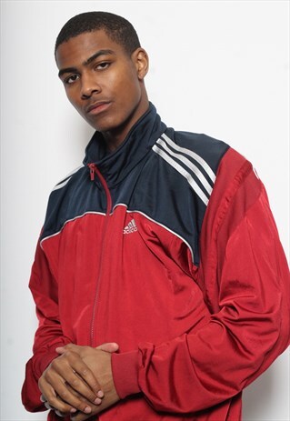 VINTAGE ADIDAS LOGO TRACK TOP JACKET BLUE