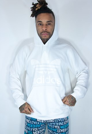 ADIDAS EMBROIDED HOODIE WHITE