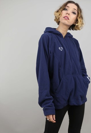 VINTAGE OVERSIZED NIKE 1/4 ZIP FLEECE WITH HOOD