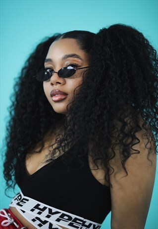 BLACK MATTE SUMMER 90S Y2K SLIM SUNGLASSES SHADES