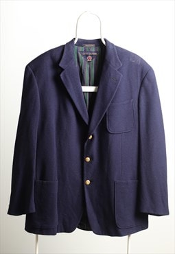 Vintage Tommy Hilfiger Wool Jacket Blazer Navy Blue Men XL
