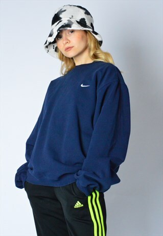 VINTAGE 90S NAVY BLUE MINIMALIST NIKE SWEATSHIRT