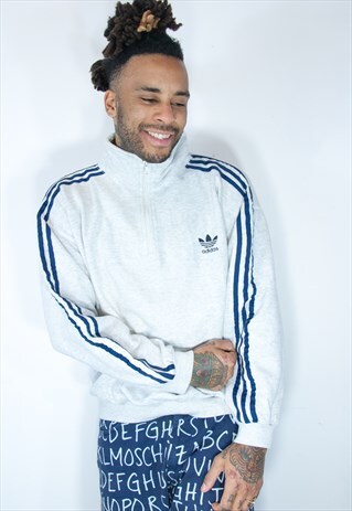 ADIDAS EMBROIDED 1/4 ZIP SWEATSHIRT