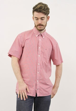 VINTAGE RED CHECKEDTOMMY HILFIGER SHIRT
