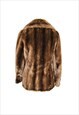 70S VINTAGE BROWN FAUX FUR COAT 