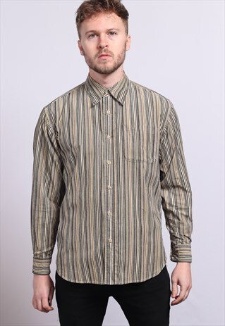 VINTAGE CORDUROY CORD STRIPED SHIRT
