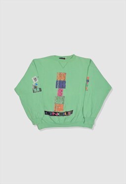 Vintage 90s O'Neill Graphic Print Sweatshirt in Mint Green
