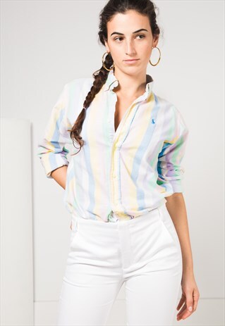 VINTAGE 80S POLO RALPH LAUREN SHIRT / S4118