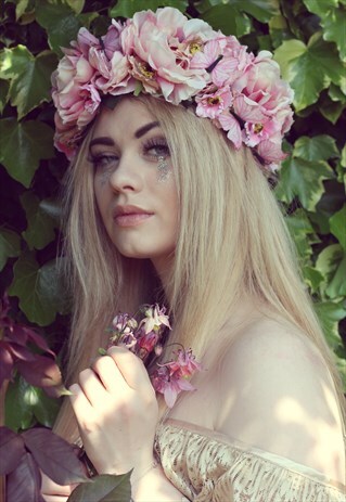 LARGE PASTEL FLOWER HEADPIECE