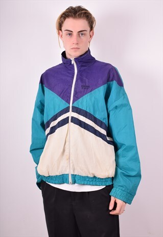 MENS VINTAGE TRACKSUIT TOP JACKET XL MULTI 90S