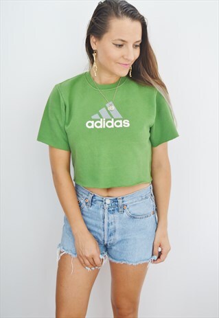 90S ADIDAS VINTAGE CROP TOP/T-SHIRT