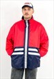 VINTAGE WINDBREAKER IN RED NAVY BLUE JACKET OUTDOOR