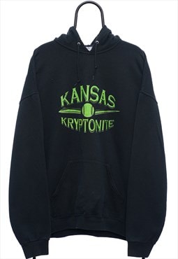 Vintage Kansas Kryptonite Graphic Black Hoodie Mens