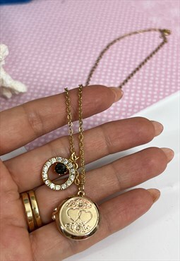 Vintage 90's Love Locket Charm Necklace