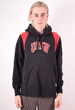 NIKE MENS VINTAGE HOODIE JUMPER SMALL BLACK 90S