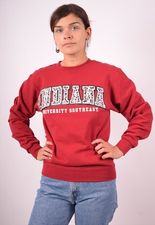 CHAMPION WOMENS VINTAGE SWEATSHIRT JUMPER XS RED 90S