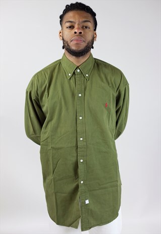 VINTAGE RALPH LAUREN KHAKI GREEN SHIRT