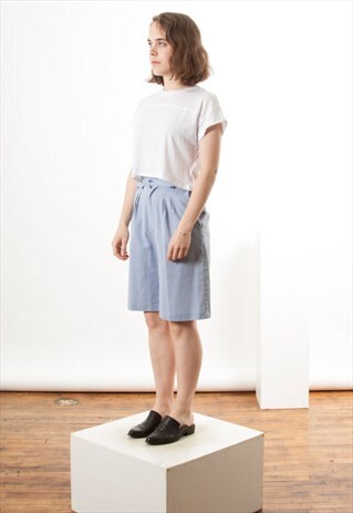 STRIPPED NAUTICAL SHORTS / HIGH WAISTED PLEATED SHORTS