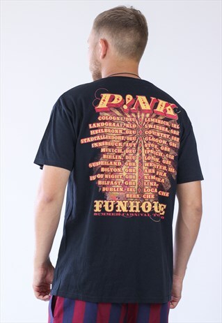 VINTAGE MENS PINK 2010 TOUR T-SHIRT BAND TEE