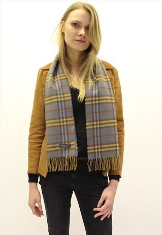VINTAGE CASHMERE CHECKED SCARF-AS69