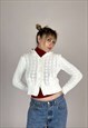 VINTAGE 2000S STYLE BLOKETTE HOODED KNITTED JACKET