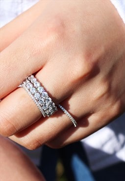 Eternity Ring Cubic Zirconia Sterling Silver