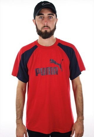 VINTAGE PUMA BIG LOGO T SHIRT TEE