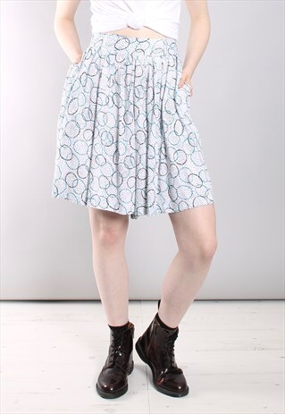 VINTAGE 80S ABSTRACT SPOTTY HIGH WAISTED CULOTTE SHORTS