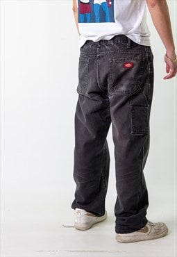 Black 90s Dickies  Cargo Skater Trousers Pants Jeans 