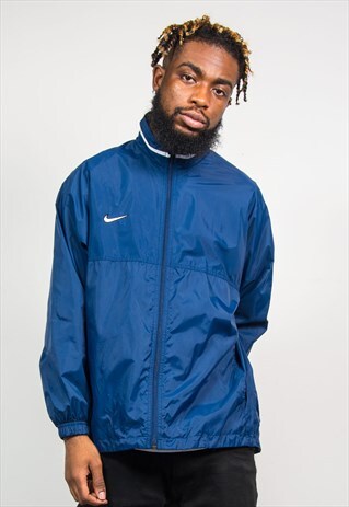 VINTAGE 90'S NIKE BLUE CAGOULE WINDBREAKER JACKET